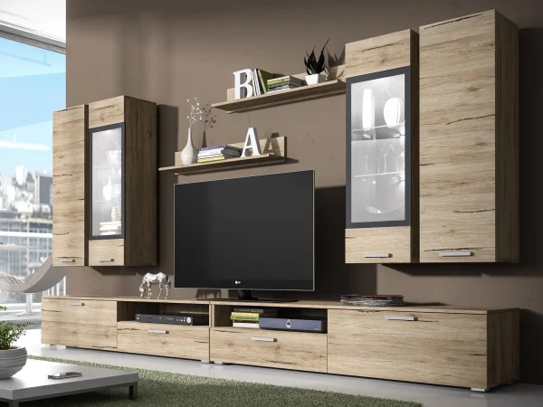 Mur Tv-hifi SAUNA 02 8 Portes Sanremo Sans Led mode pas cher 1