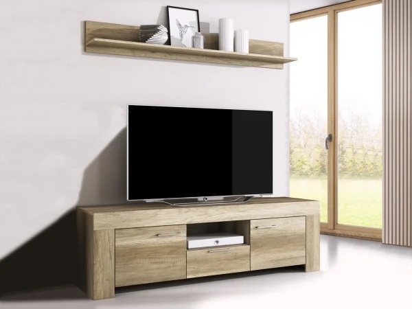 magasin en ligne Mur TV-hifi SKYLINE 2 Portes 1 Tiroir Gris Country 1