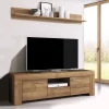 grand choix Mur TV-hifi SKYLINE 2 Portes 1 Tiroir Chêne Riviera 19