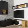 soldes magasin Mur Tv-hifi KEO D’angle Chêne Wotan/noir 14
