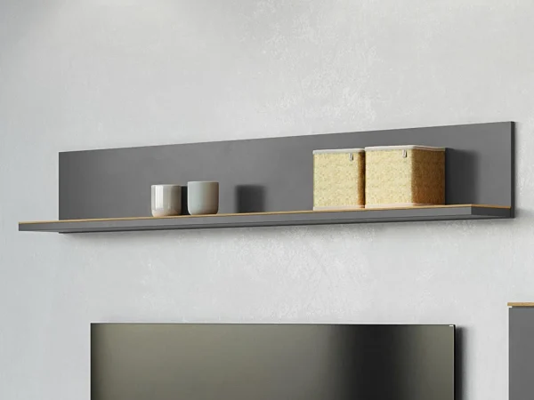 soldes luxe Étagère Murale CALIFA 163 Cm Chêne Navarra/graphite 1