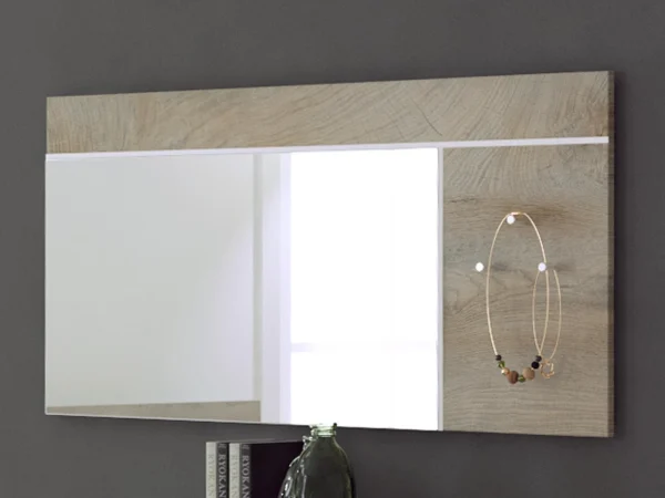 pas cher Miroir PADEL 120 Cm Blanc/chêne Endgrain 1