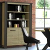 Satisfait ou Remboursé Bibliothèque DEXTER 2 Portes Chêne Limerick/anthracite 31