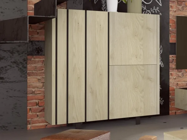 Nouveau Armoire De Rangement RUSTY 3 Portes Chêne 1