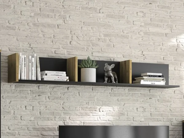 Étagère RAFFA 160 Cm Chêne Artisan/noir meilleure qualité 1