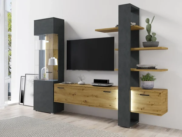 Mur Tv-hifi MORTY 3 Portes Chêne Artisan/matera Service Clients Dédié 1