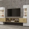 Mur Tv-hifi KODI 4 Portes Blanc Brillant/chêne Wotan nouveau produit 19