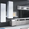 en ligne Mur Tv-hifi BOTSWANA 2 Tiroirs 2 Niches Blanc/béton 11