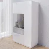 Commode SILAC 2 Portes (gauche) Blanc/béton Sans Led grande qualité 19