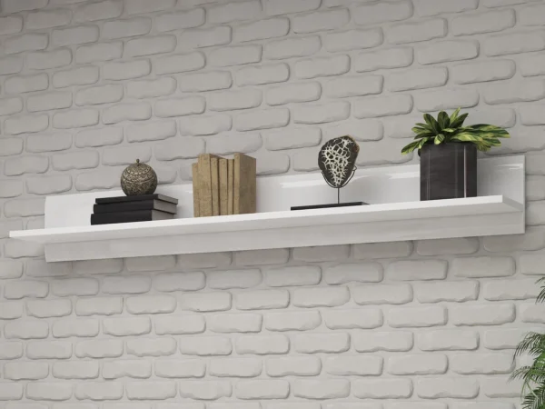 Livraison rapide Etagère Murale TULIO 160 Cm Blanc/blanc Laqué 1