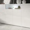 magasin paris Commode DOLES 4 Portes Blanc/blanc Brillant 20
