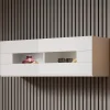 Armoire Murale TOMASSON 1 Porte Battante Blanc/blanc Brillant Avec Led prix pas cher 14