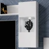 Armoire Murale HELA 1 Porte Vitrée Blanc Brillant Sans Led REMISE allant 22
