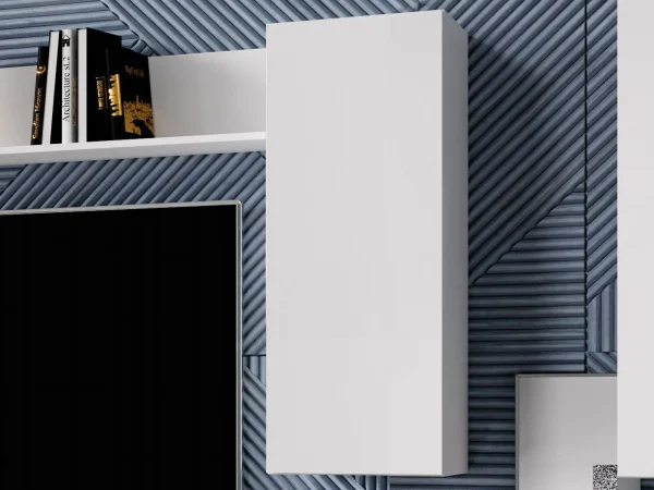 Armoire Murale HELA 1 Porte Blanc Brillant marque pas cher 1