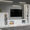 Protections acheteurs Mur Tv-hifi ZENOU II 3 Portes Blanc Laqué 17