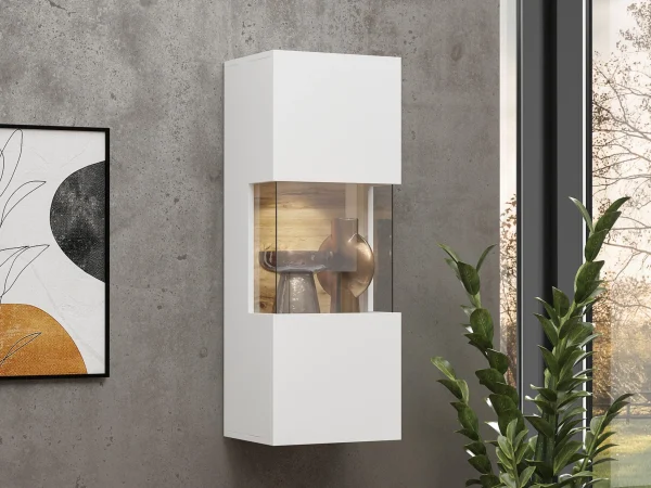 Armoire Murale AVATAR 1 Porte Blanc Avec Led magasins pas chers 1