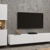 Mur Tv-hifi AVATAR 3 Portes Blanc Avec Led soldes ligne 25