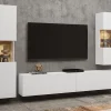 soldes Mur Tv-hifi AVATAR 4 Portes Blanc Avec Led 25