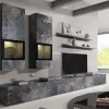 Mur Tv-hifi BABEL 5 Portes Ardoise Colorée Sans Led magasin en ligne france 20