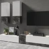 Retour gratuit en magasin. Mur Tv-hifi POWAR 5 Portes Blanc/ardoise 16