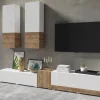grande surprise Mur Tv-hifi POWAR 5 Portes Blanc/chêne Sandal 22