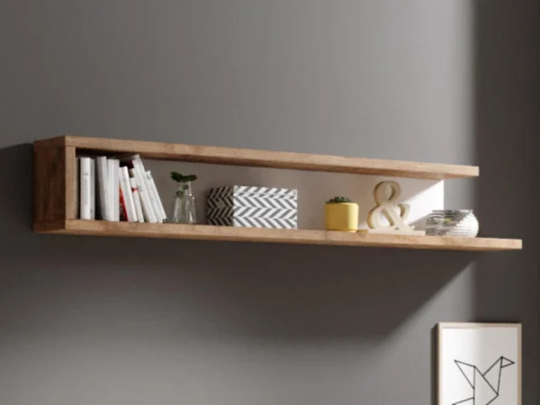 Étagère SINO 180 Cm Chêne/blanc Laqué Distributeur Officiel 1