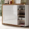 Commode SINO 2 Portes 2 Tiroirs Chêne/blanc Laqué en ligne vente 17