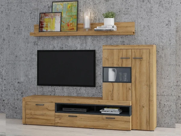 Mur Tv-hifi CARLOS II 4 Portes Chêne Grandson/matera Couleurs variées 1