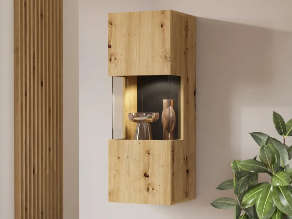 Officielle Armoire Murale AVATAR 1 Porte Chêne Artisan Avec Led 1