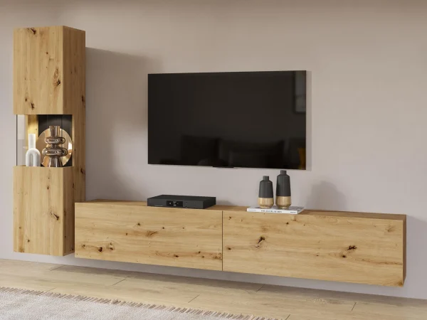 en ligne Mur Tv-hifi AVATAR 3 Portes Chêne Artisan Avec Led 1