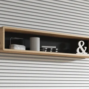 Étagère Murale ASTER 150 Cm Noir Mat/chêne Taurus magasin solde 12