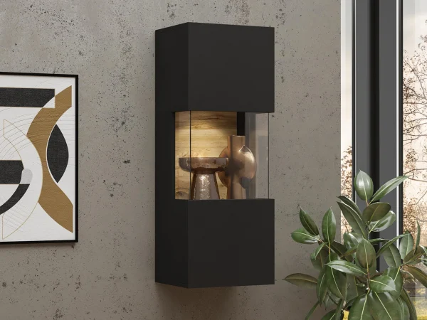 Armoire Murale AVATAR 1 Porte Noir Avec Led exclusivement disponibles 1