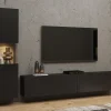 Service Clients Dédié Mur Tv-hifi AVATAR 3 Portes Noir Avec Led 16
