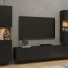 dernières Mur Tv-hifi AVATAR 4 Portes Noir Avec Led 26