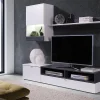 meilleur cadeau Mur Tv-hifi ROXANE 3 Portes Blanc/pin Foncé Sans Led 11