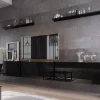 Mur Tv-hifi BOGDAN 3 Portes Noir/noir Brillant marque pas cher 11