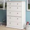 Commode PARISA 6 Tiroirs Blanc luxe soldes 20