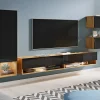Mur TV AMOS 5 Portes Chêne Wotan/noir Brillant soldes luxe 13