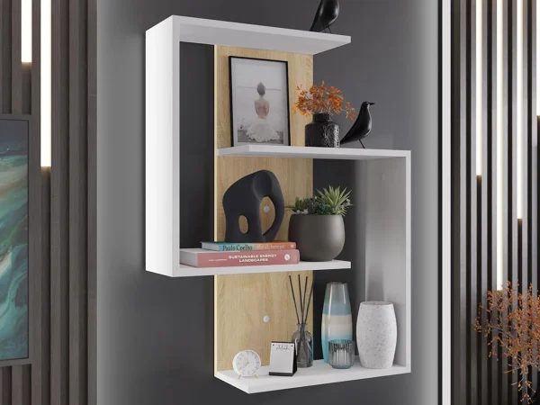 Étagère MORIOKA 65 Cm Blanc/sonoma SOLDES TOUT À 1