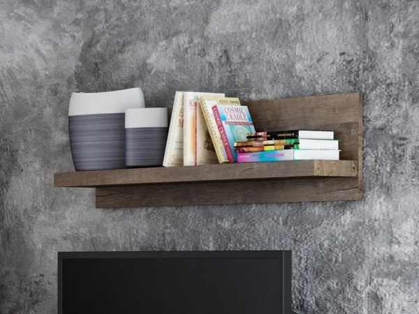 soldes officiel Étagère Murale INDY 120 Cm Frêne Foncé 1
