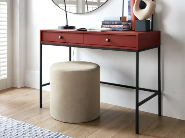 Console MONAK 2 Tiroirs Rouge Foncé Meilleur Service 1