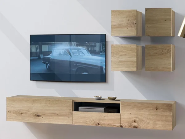 en france Mur Tv-hifi ENJOLY 6 Portes 1 Tiroir Chêne Artisan 1
