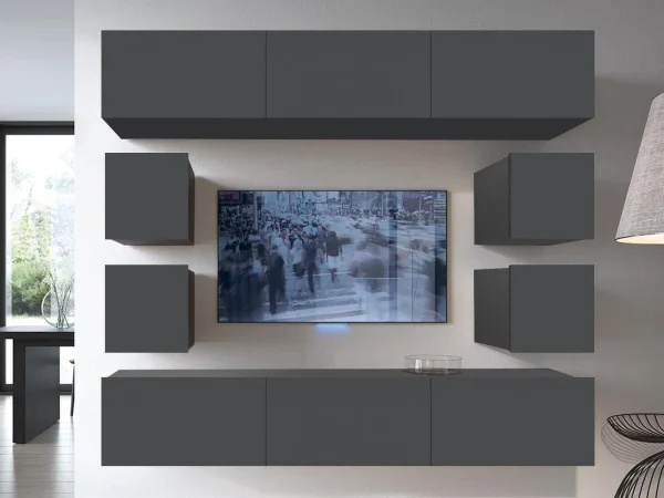 Mur Tv-hifi ENJOLY 10 Portes Graphite achat 1