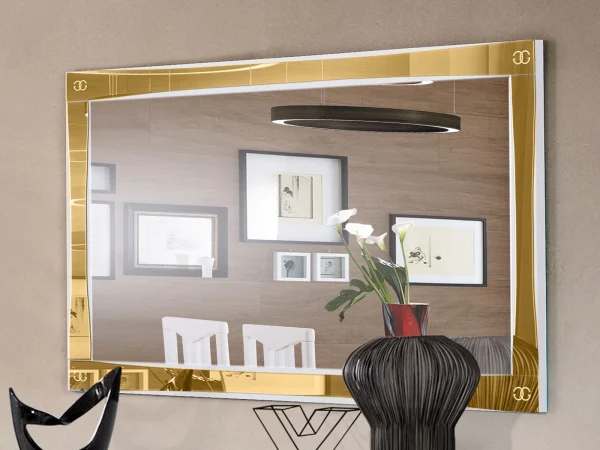 Miroir LUXOR 140 Cm Blanc/or magasins pas chers 1