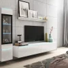 offre spéciale Mur Tv-hifi VITTORIO 4 Portes Blanc Brillant Avec Led 11