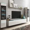 achat pas cher Mur Tv-hifi VITTORIO 6 Portes Béton/blanc Brillant Avec Led 11