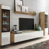 Mur Tv-hifi VITTORIO 6 Portes Chêne Wotan/blanc Brillant Avec Led magasin 13