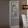 De Qualité Vitrine ROMEO 2 Portes Marbre/blanc Avec Led 17