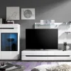 vente pas cher Mur Tv-hifi 03 HERCULE Blanc/blanc Laqué Sans Led 19