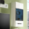 De Qualité Armoire Murale HERCULE 1 Porte (droite) Blanc/blanc Laqué Avec Led 20